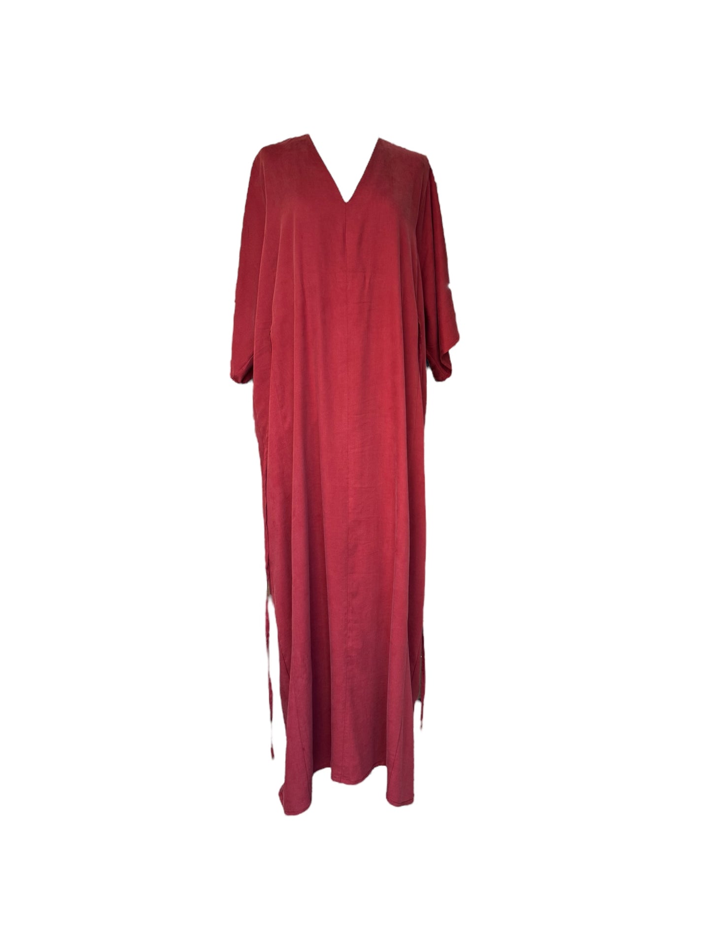 Abito Lungo Rosso Con Nodo