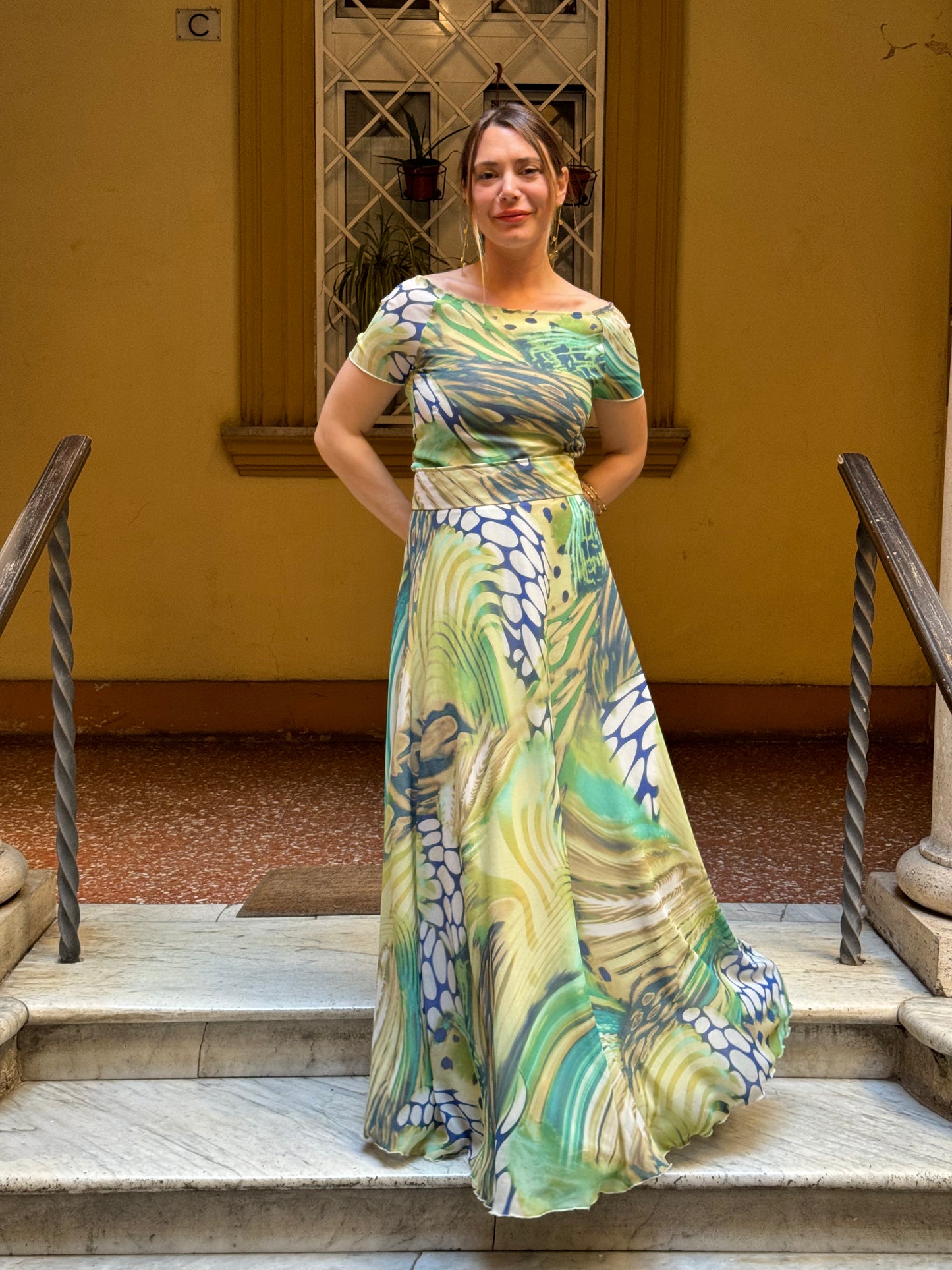 Blusa Fantasia Verde In Viscosa