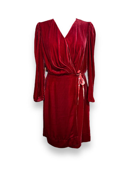 Mini Dress A Portafoglio Rosso Bordature Fantasia