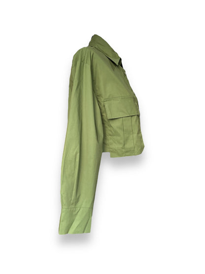 Camicia Crop Tasche Grandi Verde