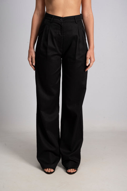 Pantaloni Tailleur Kimono Nero