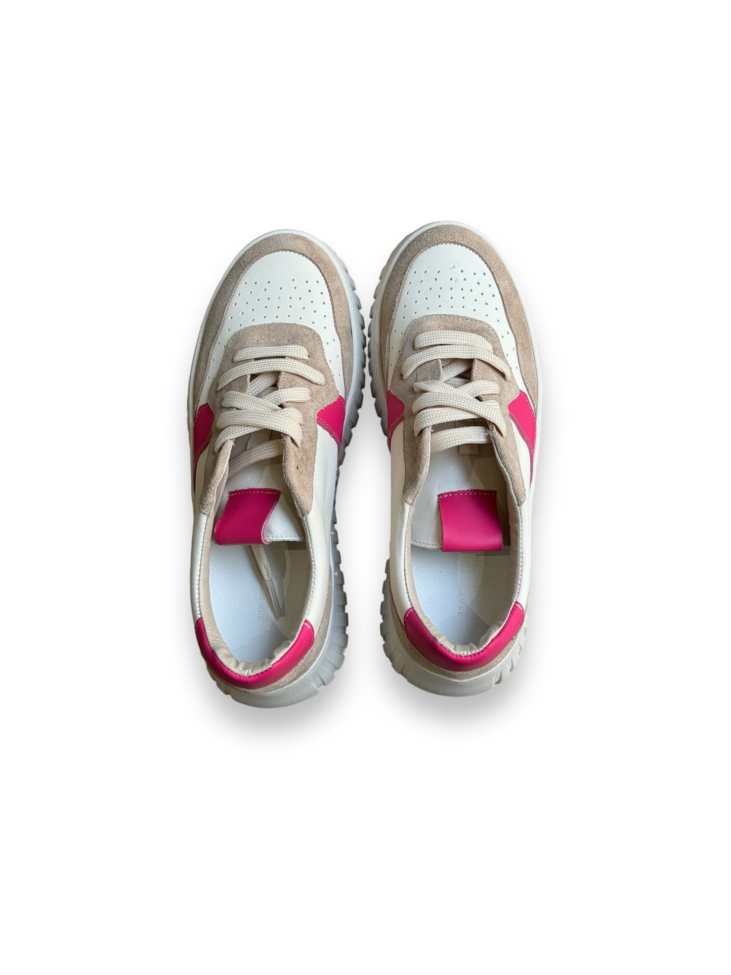 Sneakers In Vera Pelle Dettaglio Rosa