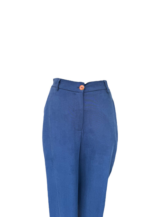 Pantalone Chino Blu In Viscosa