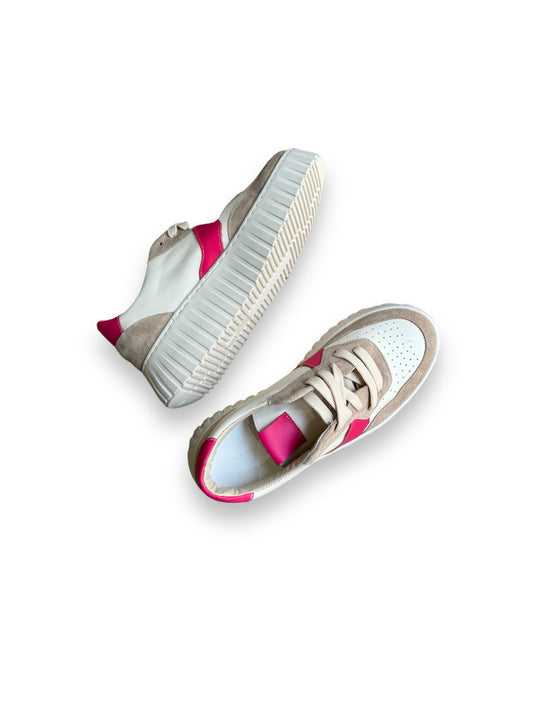 Sneakers In Vera Pelle Dettaglio Rosa